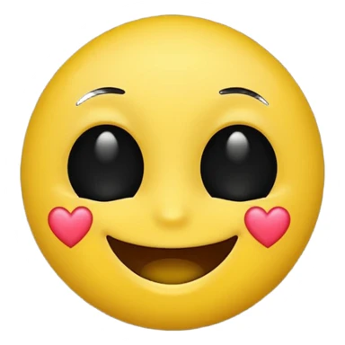 Yellow emoji with black heart eyes sticker