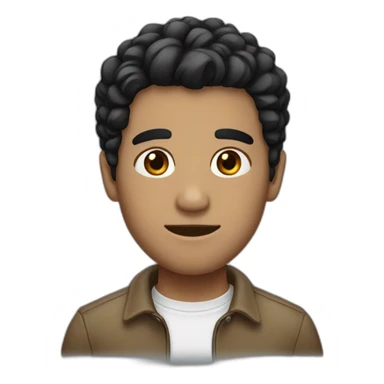 man white with short black hair with tiny bear and earring sticker