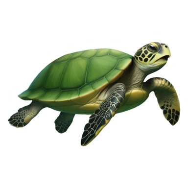 turtle swimming sticker