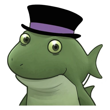 Shark with a top hat sticker
