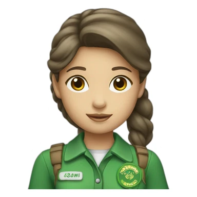 girl scout with green polo sticker