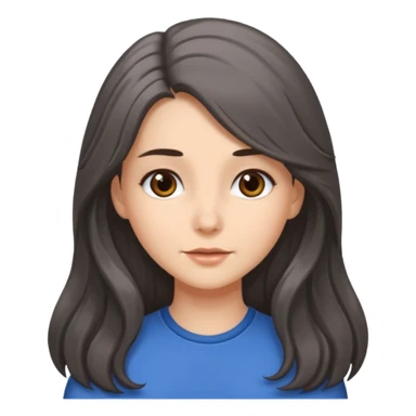 brunette girl long hair with more gray hairs sticker