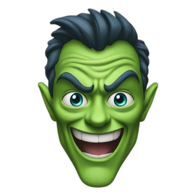 Long nose, green goblin with blue eyes sticker