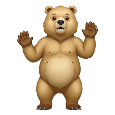 flat toon style blonde grizzly bear full body icon sticker