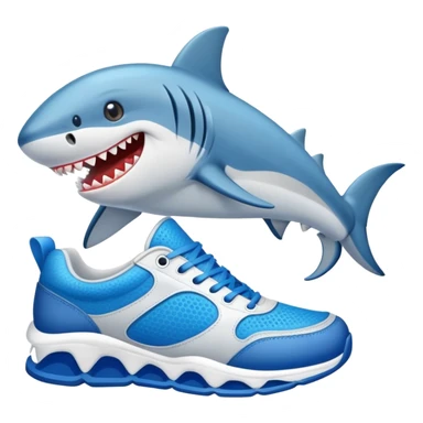 Tiburón con zapatillas azules  sticker