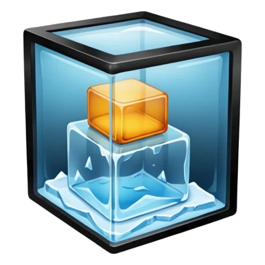 closet inside a large ice cube sticker