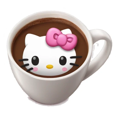 Hot chocolate with a hello kitty mug sticker