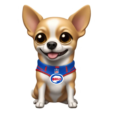 Smiling Buffalo bills golden chihuahua no white fur with speech bubble saying Touch Down! sticker