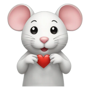 Mouse with heart sticker