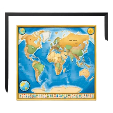 World map National Geographic style sticker
