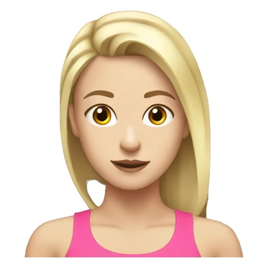 White girl with light brow hair in the treadmill  sticker