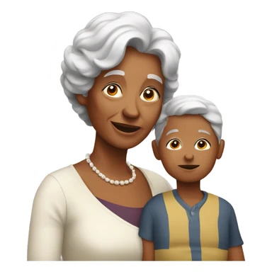 A grandmother with her boy sticker