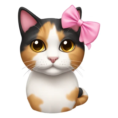 Calico cat with pink bow sticker