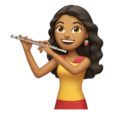 Latino woman playing the flute on stage  sticker