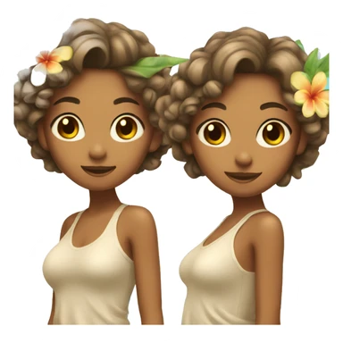 tan beach girl with flower in hair sticker