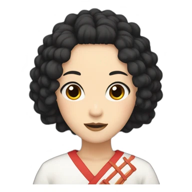 Kumiko with black hait sticker