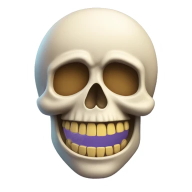 skull with prominent teeth coin sticker
