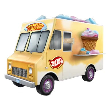 Hot wheels style 1917 ice cream food truck sticker