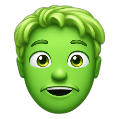 green sour face emoji sticker