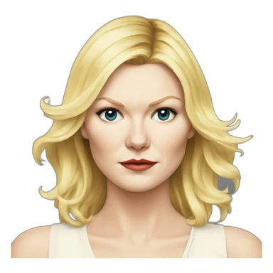 actress Kirsten Dunst serious sticker