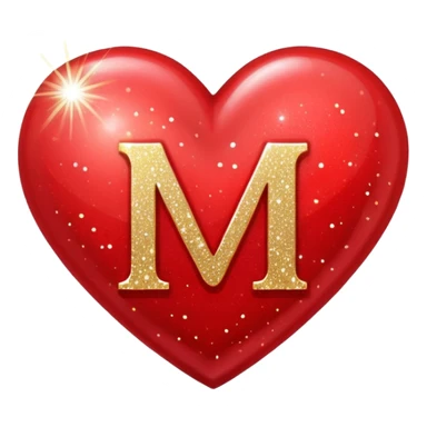 Corazon con vrillotos y una m en el centro sticker