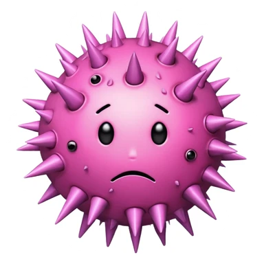 pink sad virus with many spike sticker
