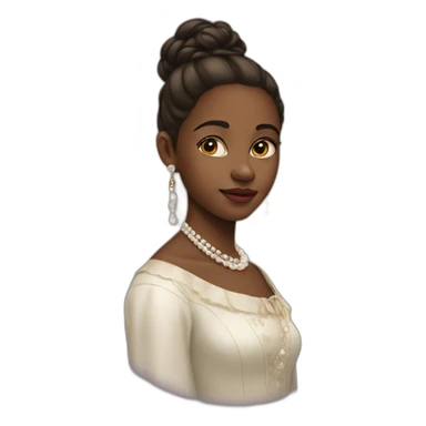 Girl with pearl earrings painting sticker