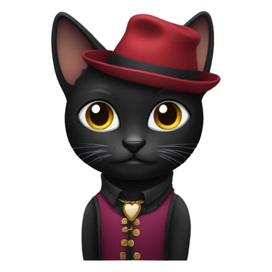 "A black cat is wearing a stylish outfit." sticker