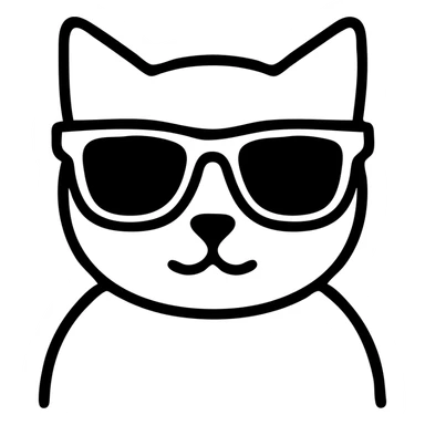 Cat wearing sunglasses, trendy and cool sticker