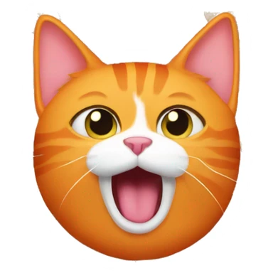 orange cat shocked with bow of cat food sticker