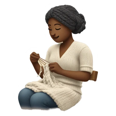 Woman knitting sticker