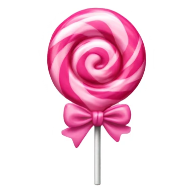 pink lollipop with bow at the bottom  sticker