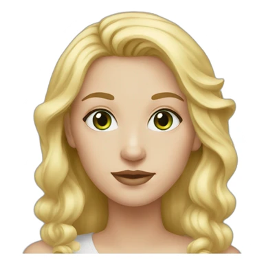 Woman-greeneyes-whiteskin-blondhair sticker