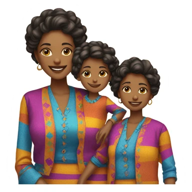 Mother and daughter in colorful outfits sticker