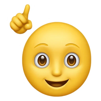 Yellow emoji pointing to its head like "smart thinking" sticker