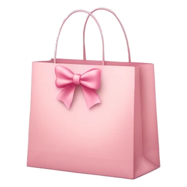 light pink shopping bag with bow sticker
