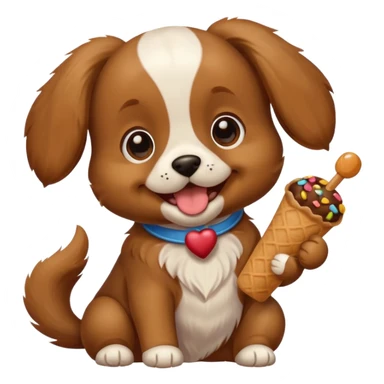 Puppy eating a treat sticker