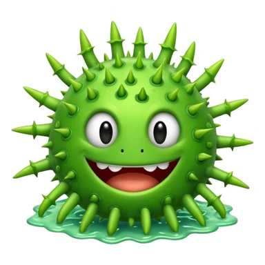 smiling green virus sticker