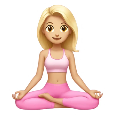 blonde girl doing yoga in pink bra and pink pants sticker
