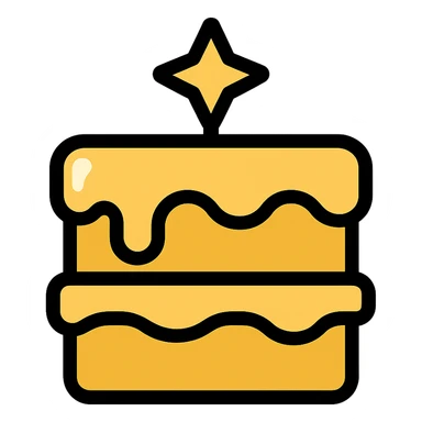 shiny golden cake sticker