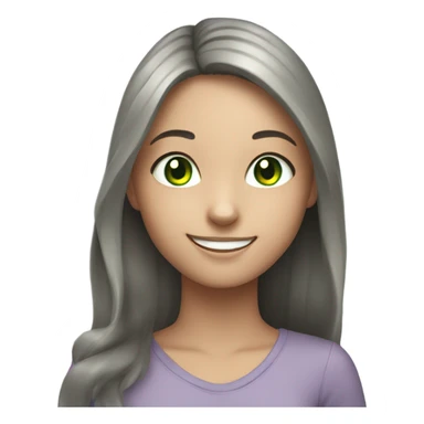 smiling girl with green eyes with gray cat indoors sticker