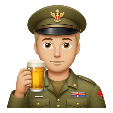 Soldier drink beer  sticker