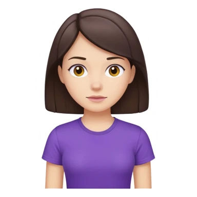 brunette in a purple t-shirt sticker