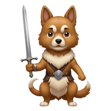 Dog with sword sticker