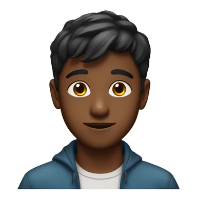 a boy from india of 15 years old with brown skin with a little big nose sticker
