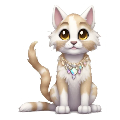 Furry, sparkle, iridescent, colorful, pastel, edgy, cool, fantasy beautiful, brown, beige, white, divine, godly, angelic, animal, anthro, full body, fursona, feline sticker