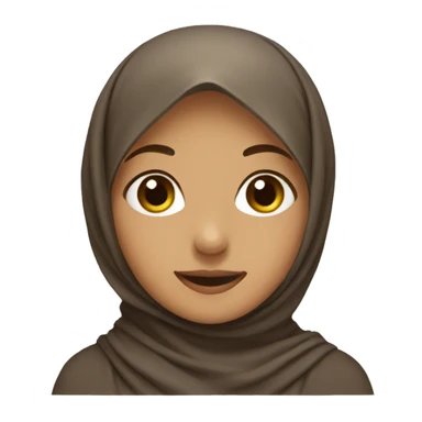 girl wearing brown hijab with warm smile sticker