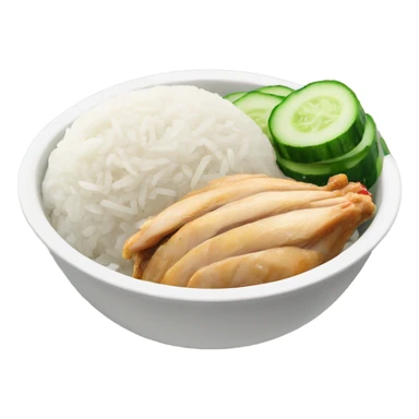 Chicken rice with cucumber on side sticker
