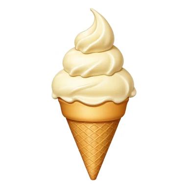 Vanilla ice cream with pointy cone sticker