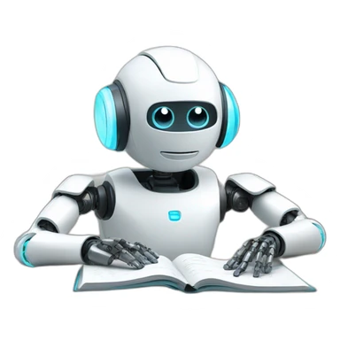 smart robot doing home work sticker